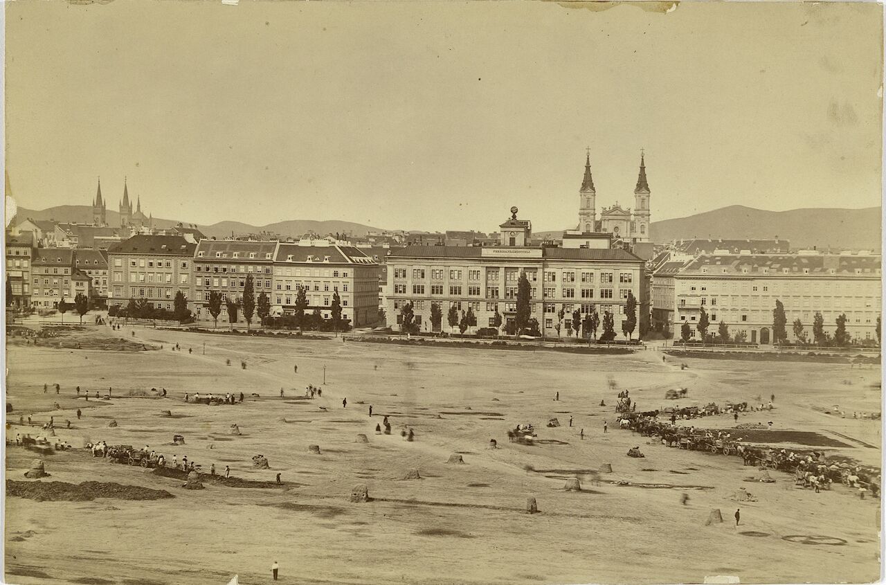 Josefstädter Glacis mit Blick gegen die Josefstadt, 1863