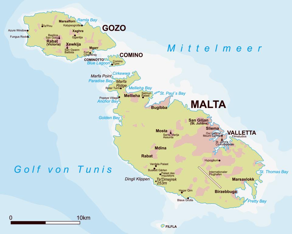 Karte des Malta Archipels